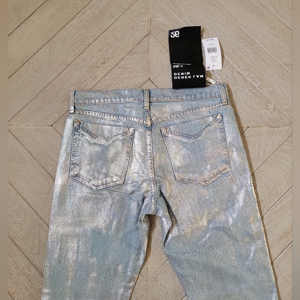 NWT $275 DEREK LAM DENIM Mila Mid Rise Girlfriend *Zipper Closure* Size 26 - Picture 4 of 4